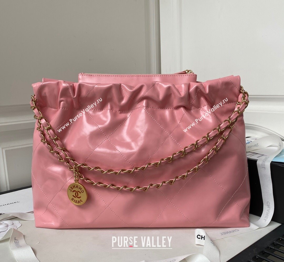 Chanel Shiny Calfskin CHANEL 22 East West Shopping Bag AS4486 Pink 2023 (jiyuan-23111608)