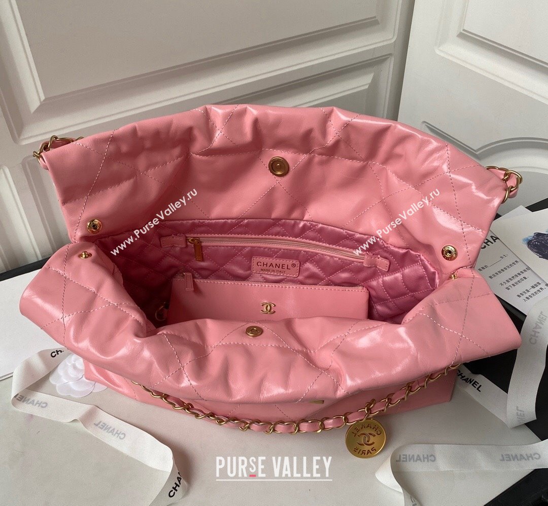 Chanel Shiny Calfskin CHANEL 22 East West Shopping Bag AS4486 Pink 2023 (jiyuan-23111608)