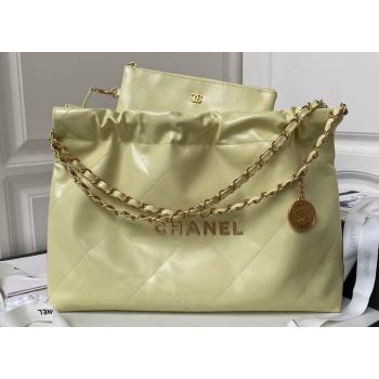 Chanel Shiny Calfskin CHANEL 22 East West Shopping Bag AS4486 Yellow 2023 (jiyuan-23111609)