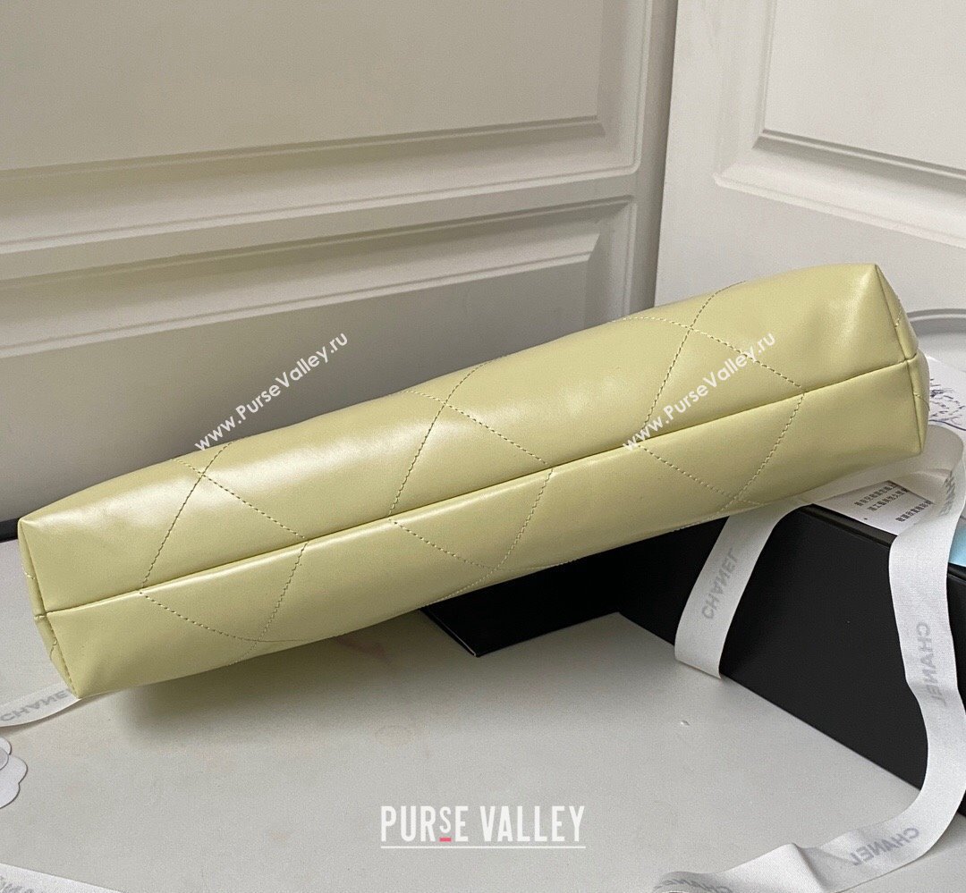 Chanel Shiny Calfskin CHANEL 22 East West Shopping Bag AS4486 Yellow 2023 (jiyuan-23111609)