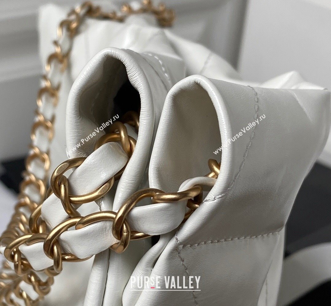 Chanel Shiny Calfskin CHANEL 22 East West Shopping Bag AS4486 White 2023 (jiyuan-23111607)