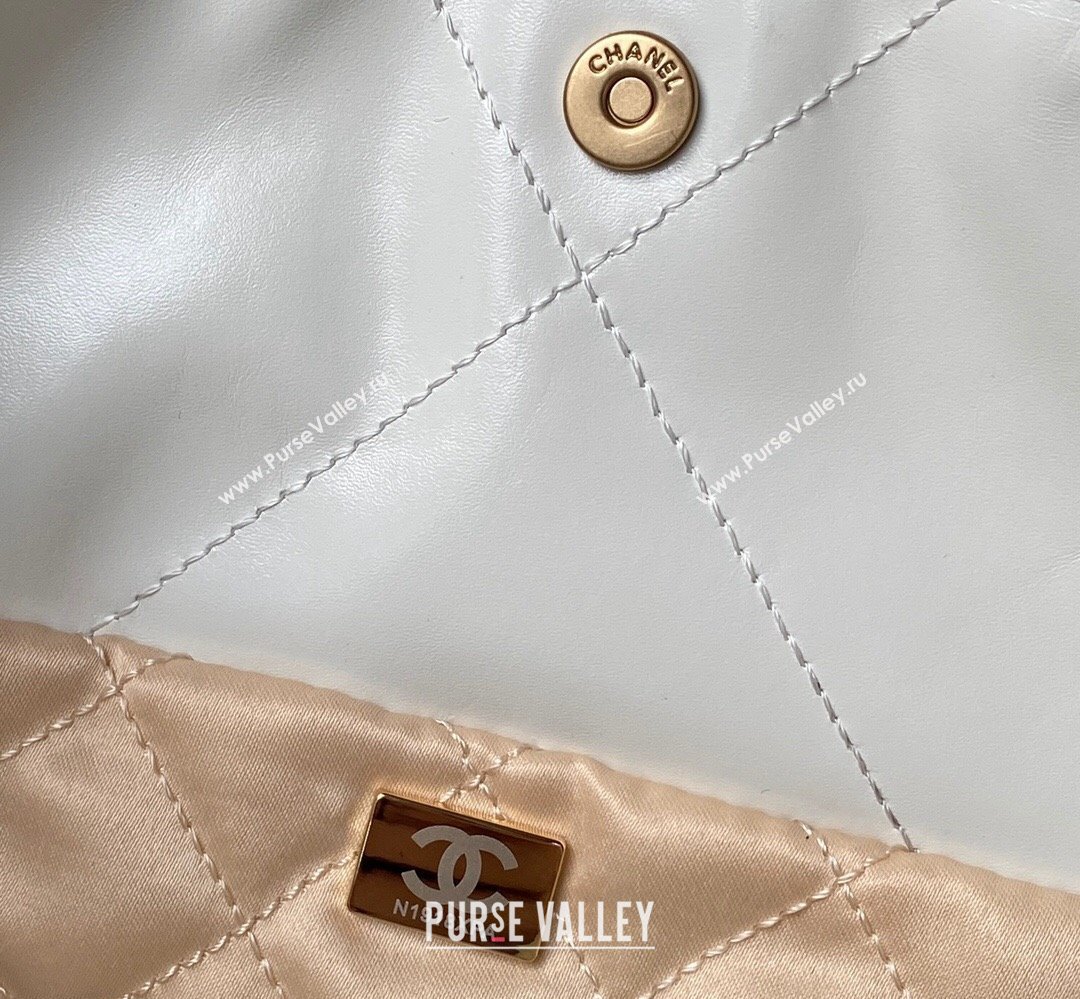 Chanel Shiny Calfskin CHANEL 22 East West Shopping Bag AS4486 White 2023 (jiyuan-23111607)