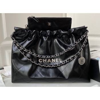 Chanel Shiny Calfskin CHANEL 22 East West Shopping Bag AS4486 Black/Silver 2023 (jiyuan-23111606)