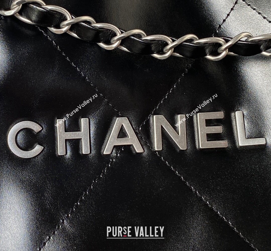 Chanel Shiny Calfskin CHANEL 22 East West Shopping Bag AS4486 Black/Silver 2023 (jiyuan-23111606)