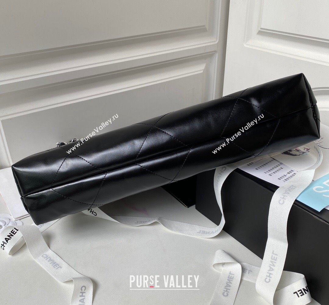 Chanel Shiny Calfskin CHANEL 22 East West Shopping Bag AS4486 Black/Silver 2023 (jiyuan-23111606)