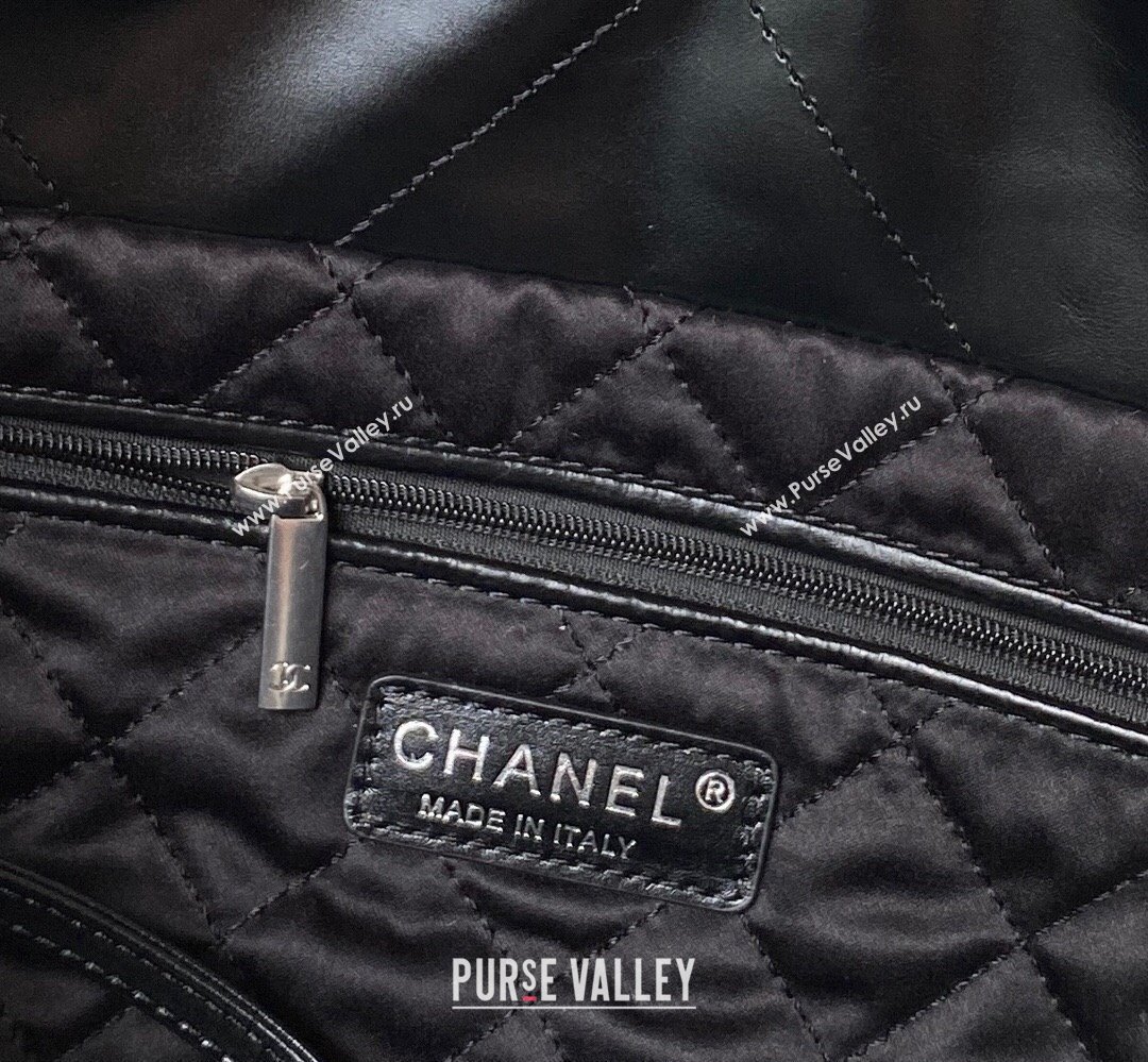 Chanel Shiny Calfskin CHANEL 22 East West Shopping Bag AS4486 Black/Silver 2023 (jiyuan-23111606)