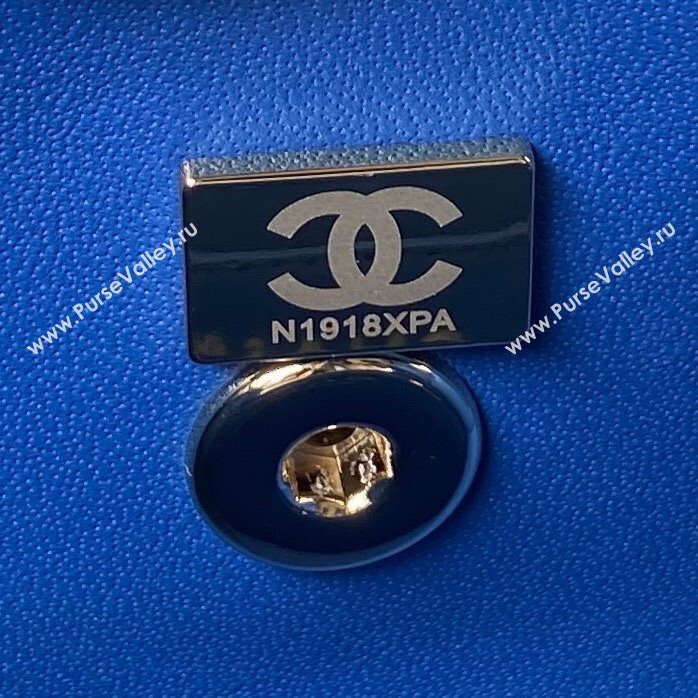 Chanel Quilted Shiny Calfskin & Gold-Tone Metal box Bag AS4471 Blue 2023 (jiyuan-23111626)