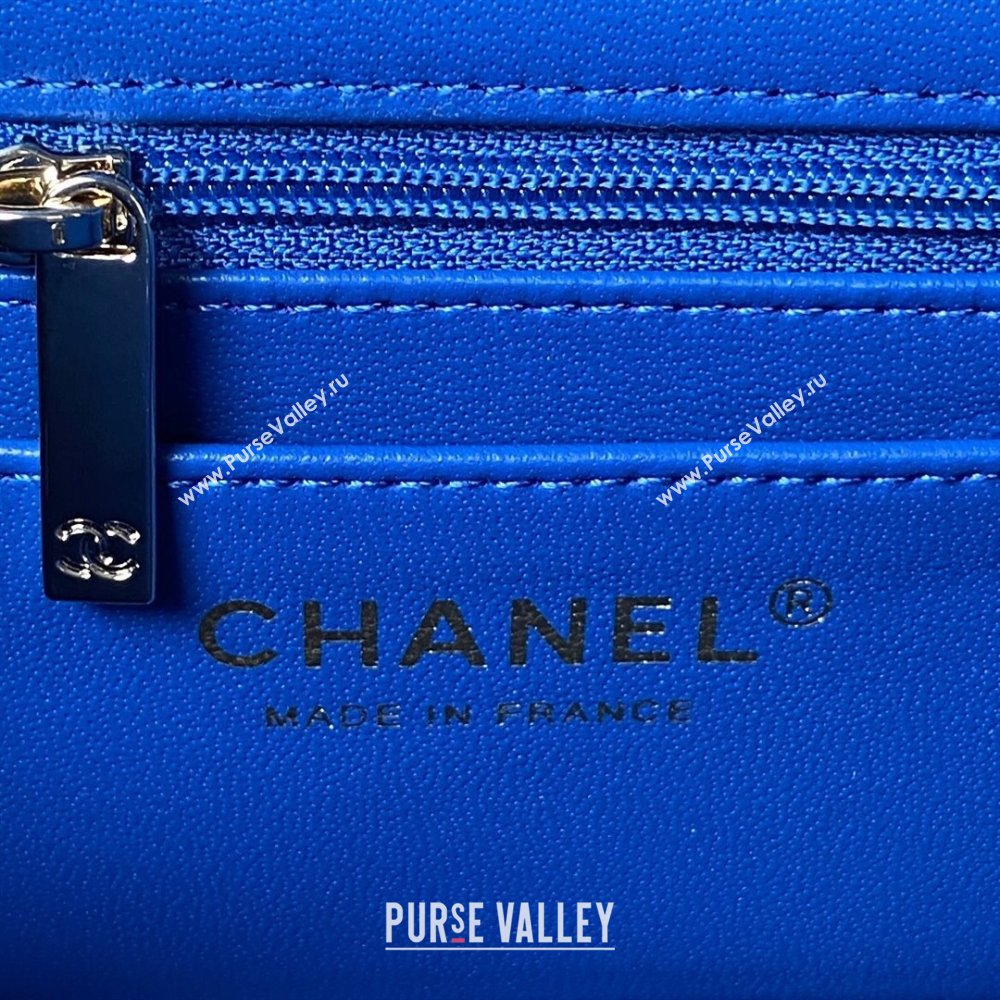 Chanel Quilted Shiny Calfskin & Gold-Tone Metal box Bag AS4471 Blue 2023 (jiyuan-23111626)