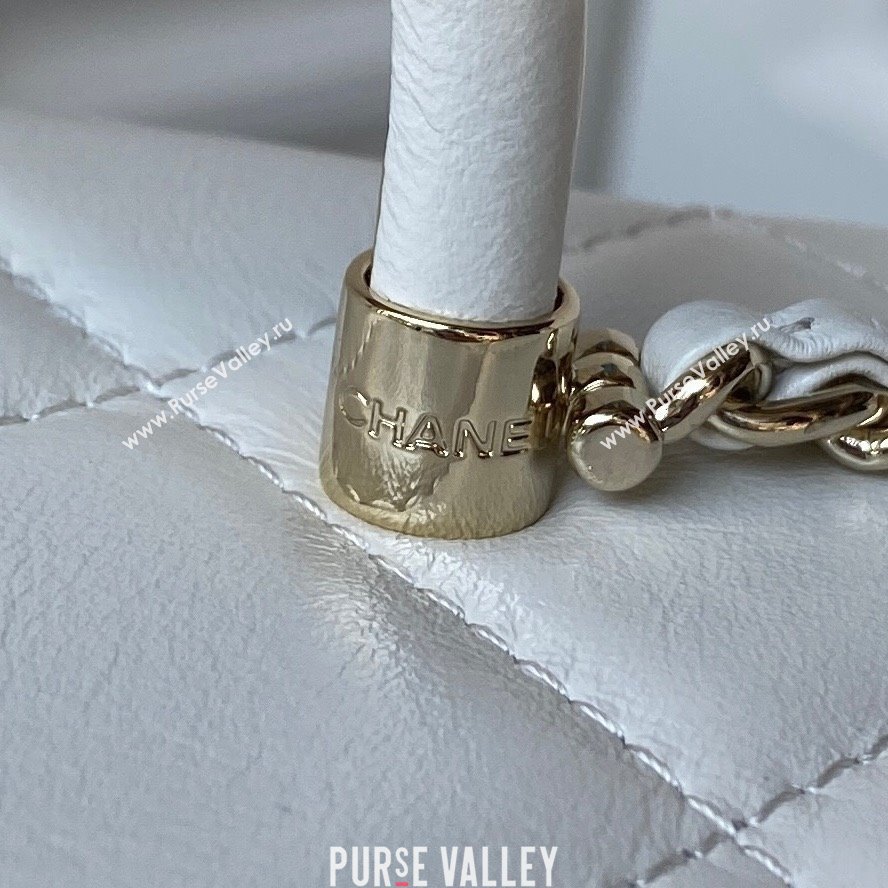 Chanel Quilted Shiny Calfskin & Gold-Tone Metal box Bag AS4471 White 2023 (jiyuan-23111624)