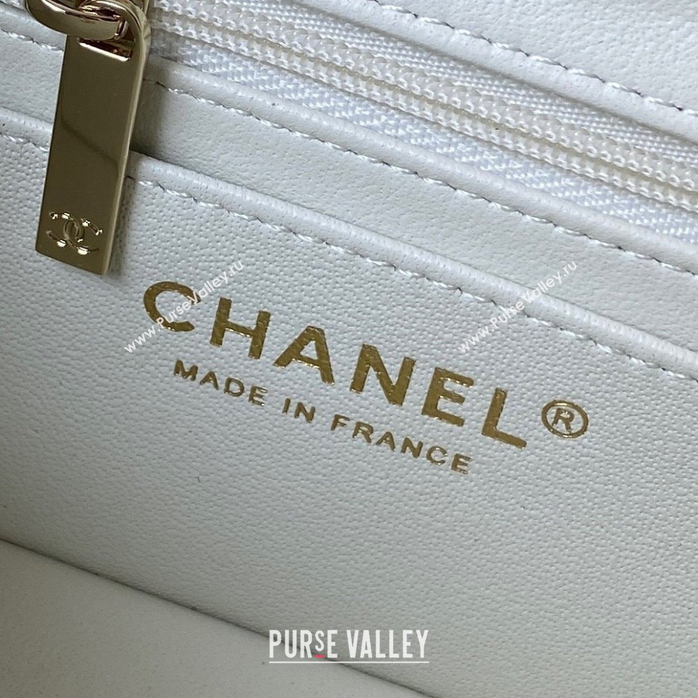 Chanel Quilted Shiny Calfskin & Gold-Tone Metal box Bag AS4471 White 2023 (jiyuan-23111624)