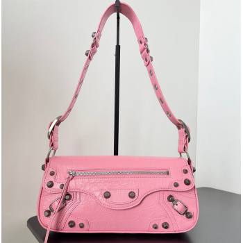 Balenciaga Le Cagole Small Sling Bag in Arena calfskin Pink Spring 2024 (jiche-23111704)