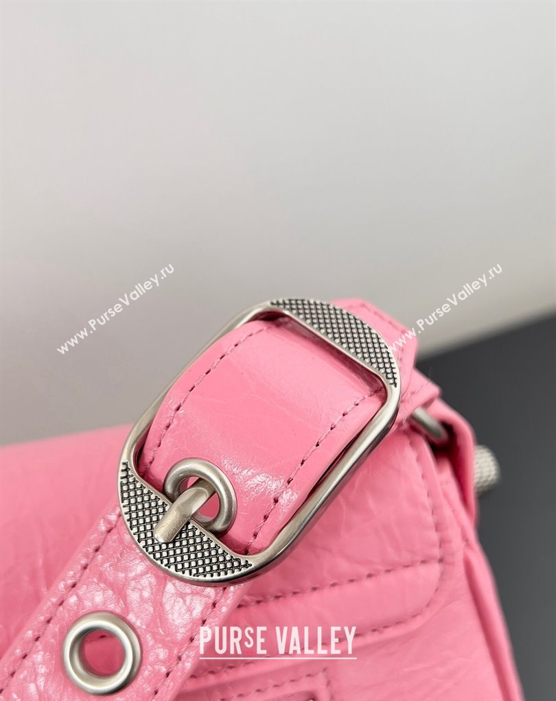 Balenciaga Le Cagole Small Sling Bag in Arena calfskin Pink Spring 2024 (jiche-23111704)