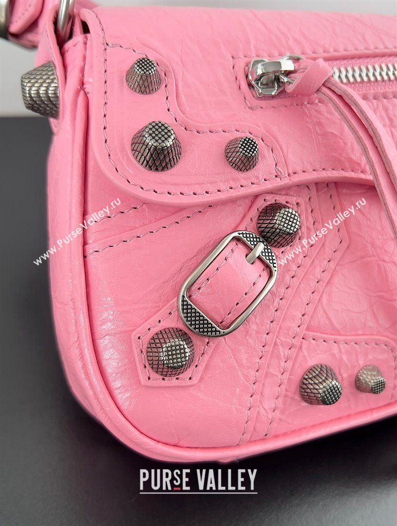 Balenciaga Le Cagole Small Sling Bag in Arena calfskin Pink Spring 2024 (jiche-23111704)
