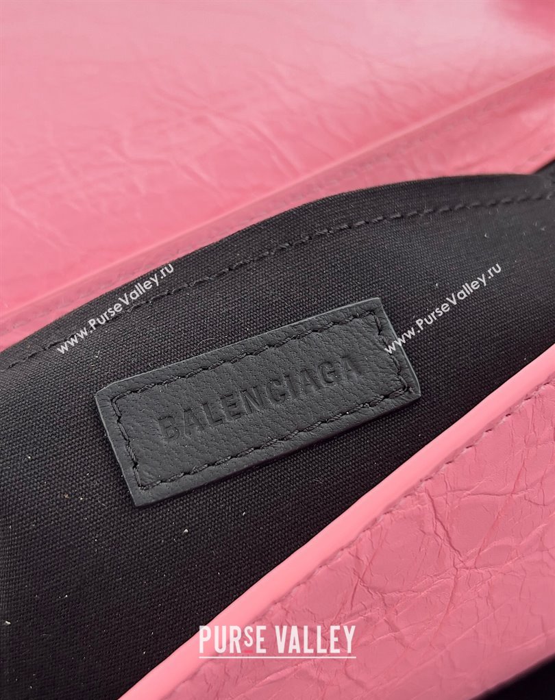 Balenciaga Le Cagole Small Sling Bag in Arena calfskin Pink Spring 2024 (jiche-23111704)