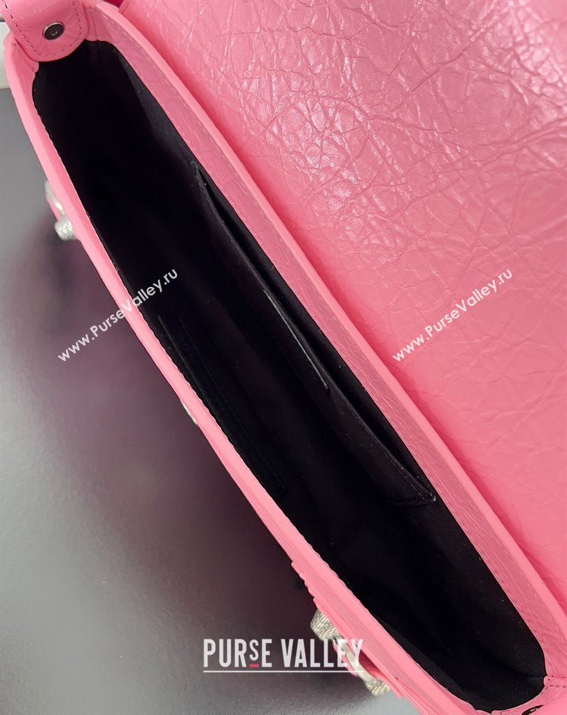 Balenciaga Le Cagole Small Sling Bag in Arena calfskin Pink Spring 2024 (jiche-23111704)