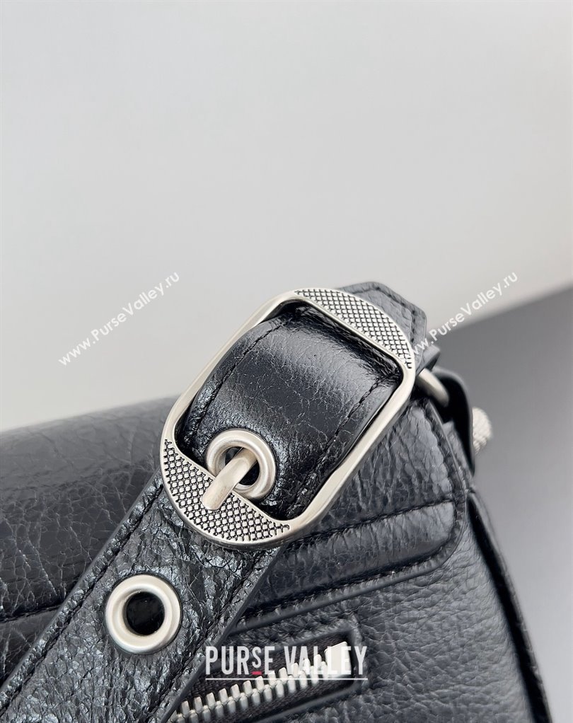 Balenciaga Le Cagole Small Sling Bag in Arena calfskin Black Spring 2024 (jiche-23111703)