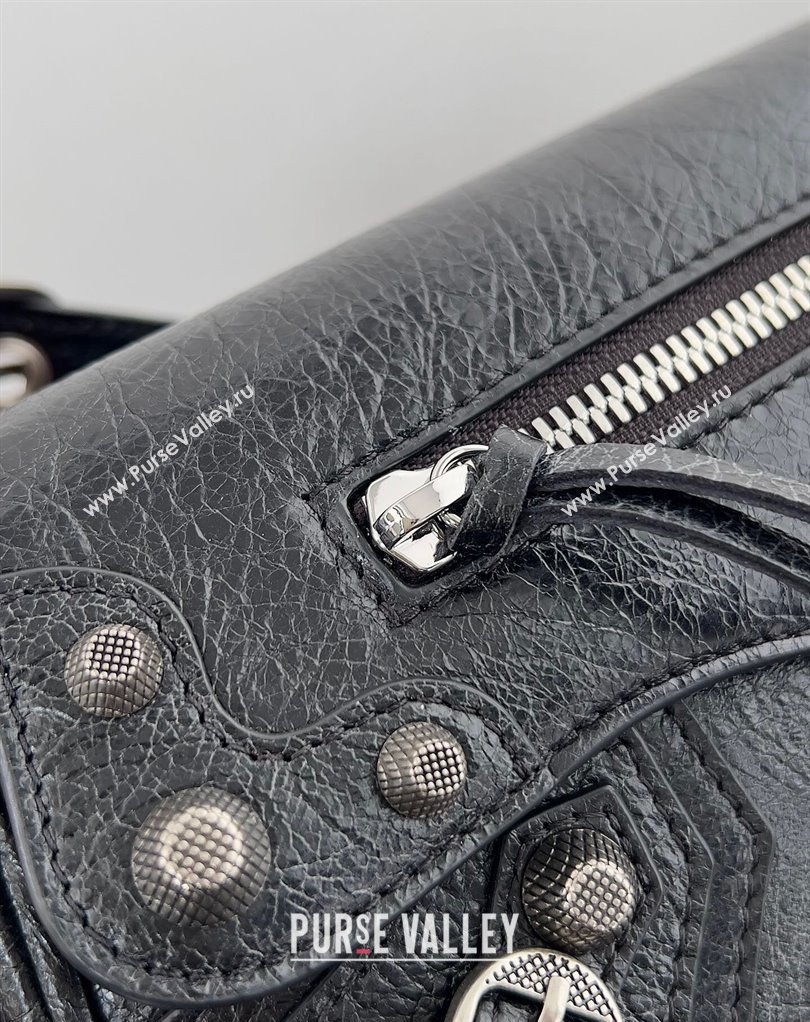 Balenciaga Le Cagole Small Sling Bag in Arena calfskin Black Spring 2024 (jiche-23111703)