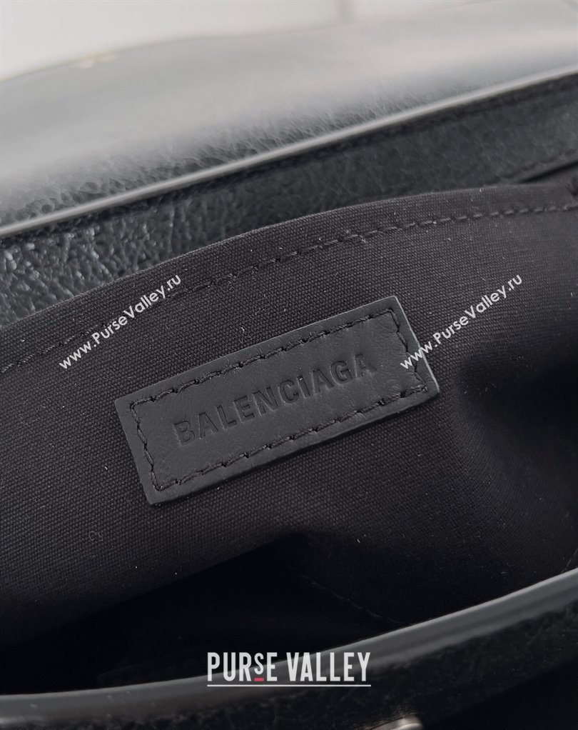 Balenciaga Le Cagole Small Sling Bag in Arena calfskin Black Spring 2024 (jiche-23111703)