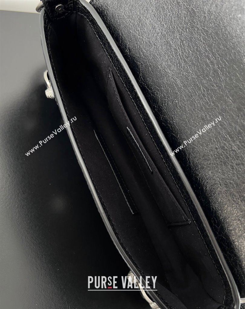 Balenciaga Le Cagole Small Sling Bag in Arena calfskin Black Spring 2024 (jiche-23111703)