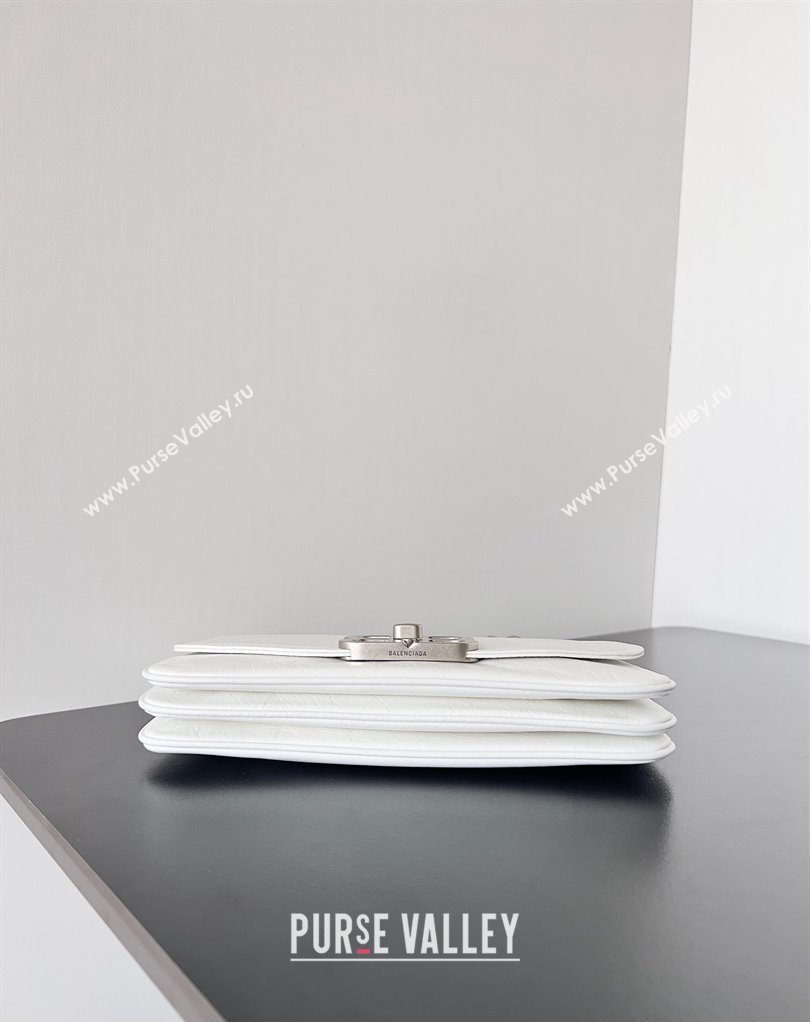 Balenciaga BB Soft Small Flap Bag in peach calfskin White/Silver 2023 (jiche-23111715)