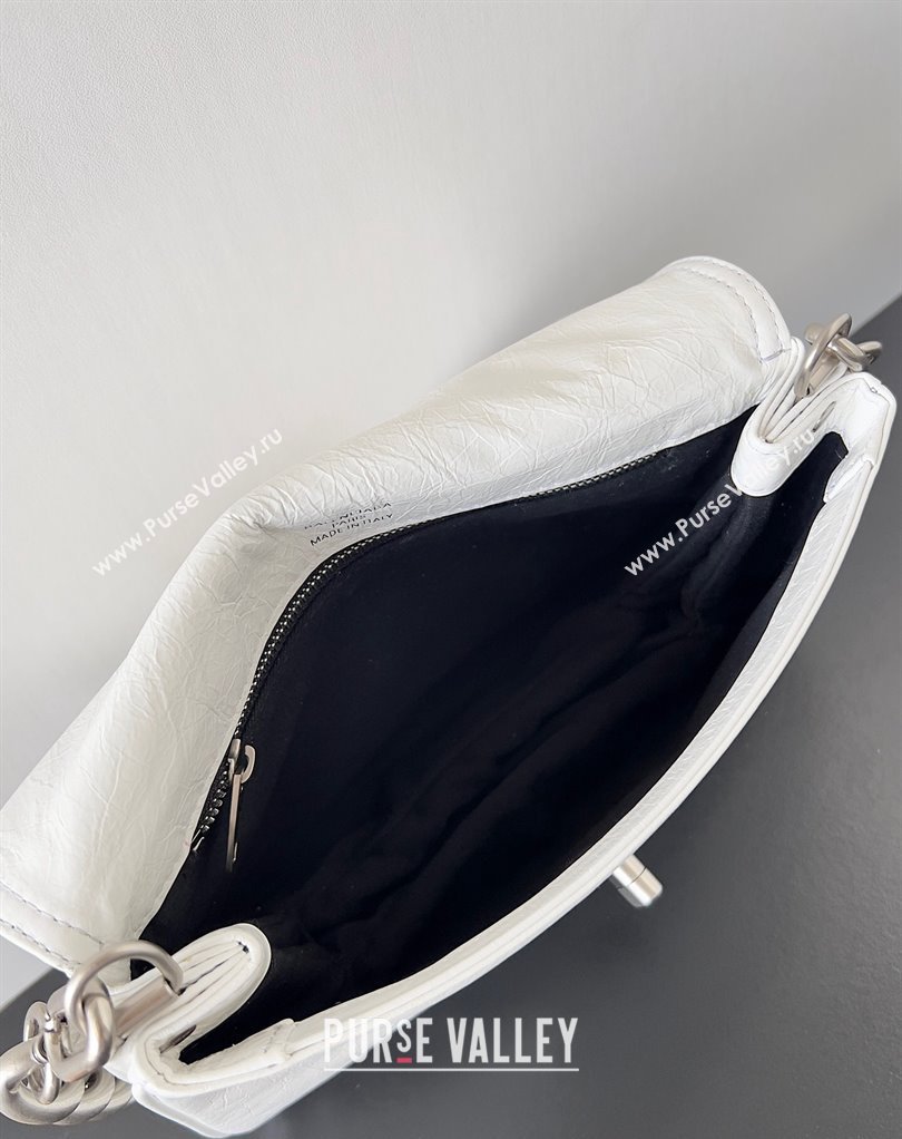 Balenciaga BB Soft Small Flap Bag in peach calfskin White/Silver 2023 (jiche-23111715)