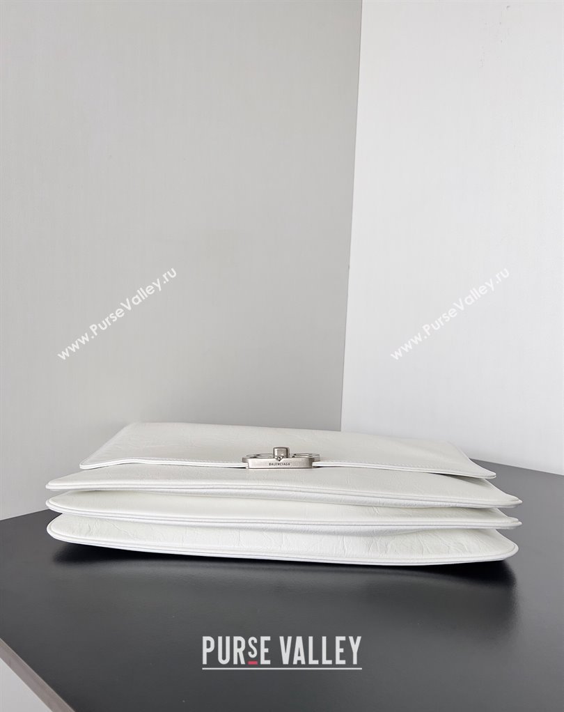 Balenciaga BB Soft Large Flap Bag in peach calfskin White/Silver 2023 (jiche-23111712)