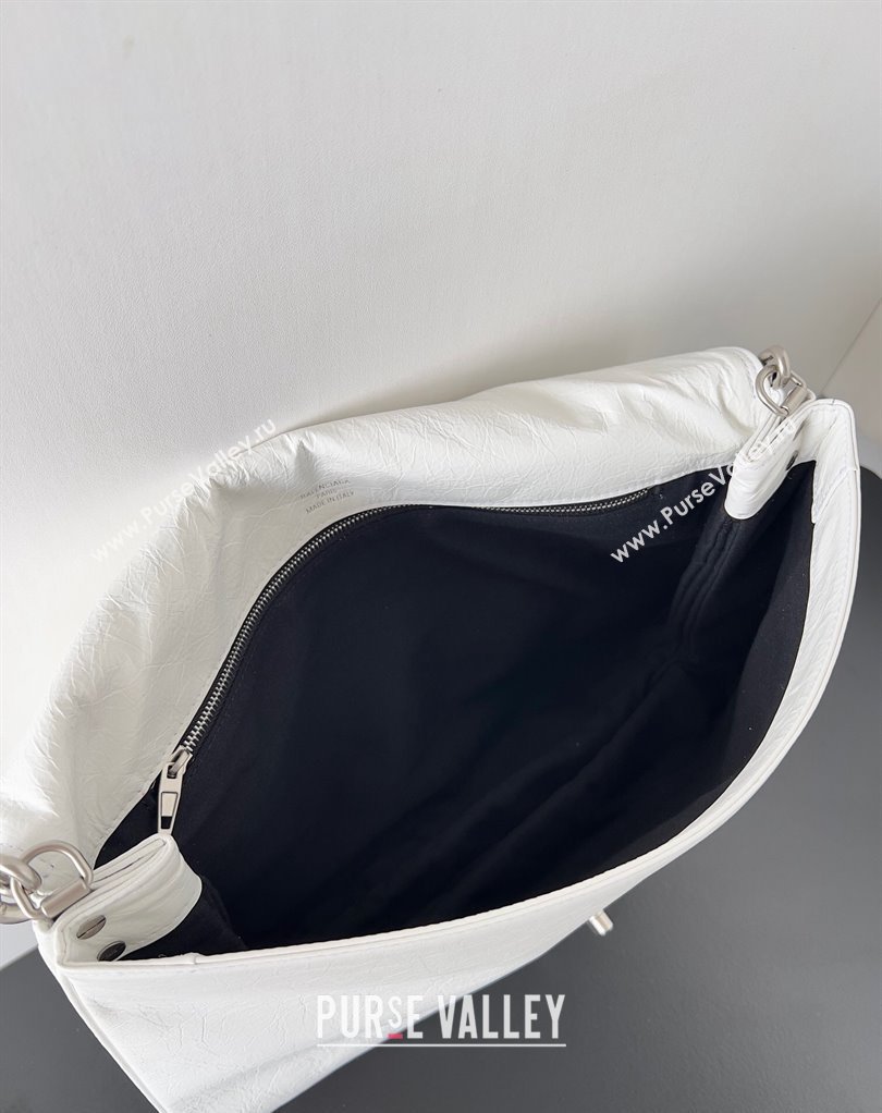 Balenciaga BB Soft Large Flap Bag in peach calfskin White/Silver 2023 (jiche-23111712)