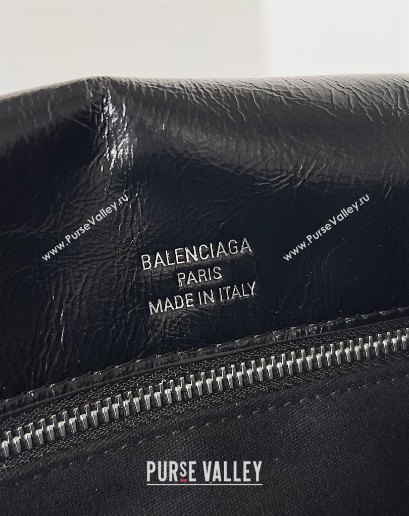 Balenciaga BB Soft Large Flap Bag in peach calfskin Black/Silver 2023 (jiche-23111711)