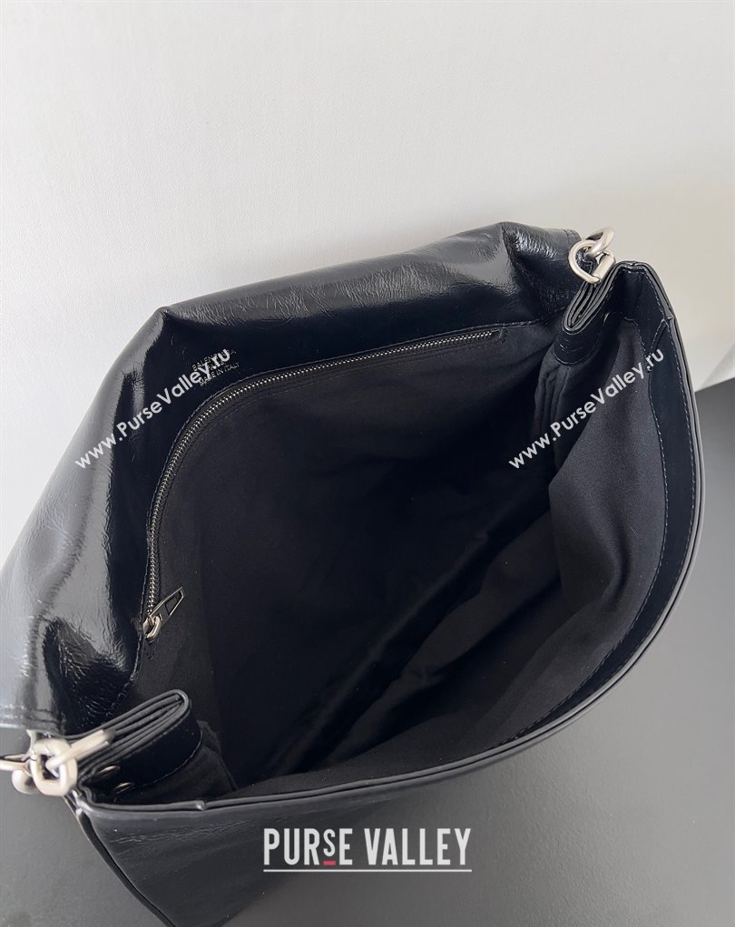 Balenciaga BB Soft Large Flap Bag in peach calfskin Black/Silver 2023 (jiche-23111711)