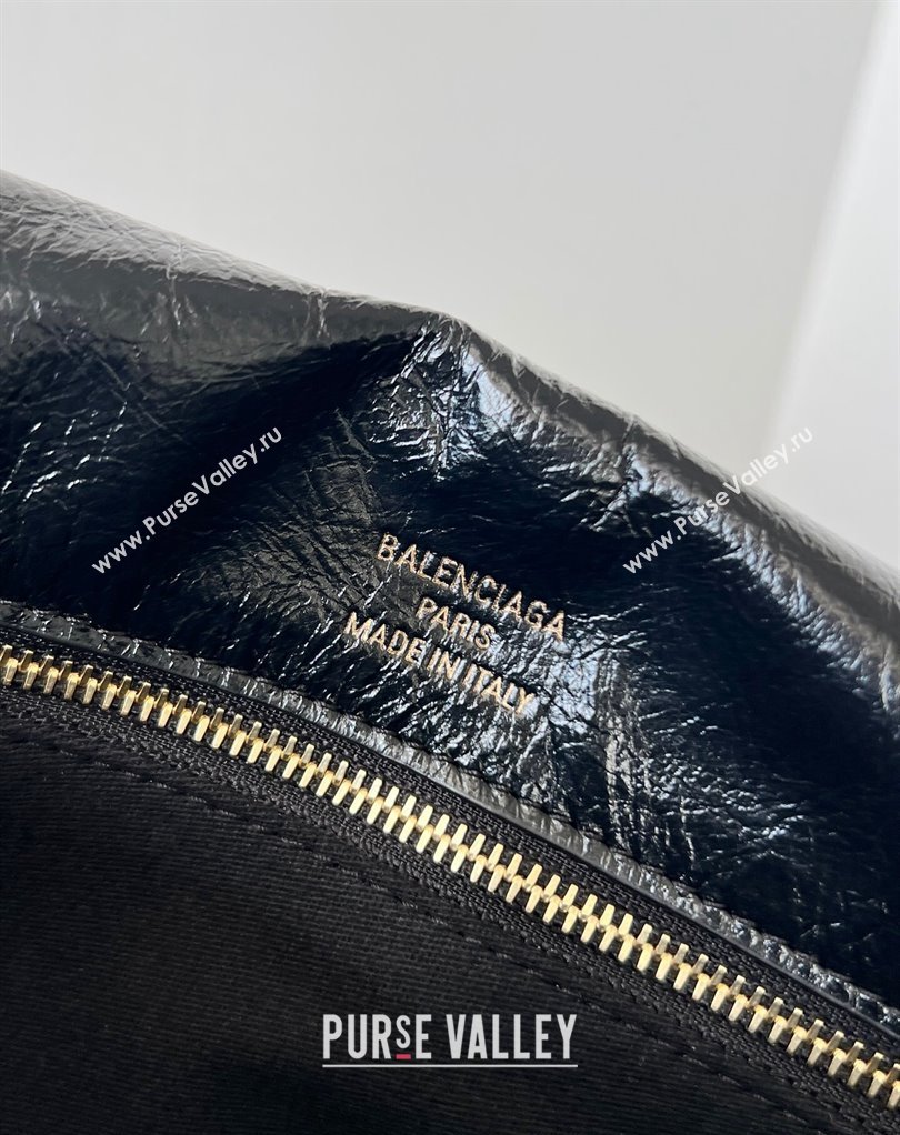 Balenciaga BB Soft Large Flap Bag in peach calfskin Black/Gold 2023 (jiche-23111710)