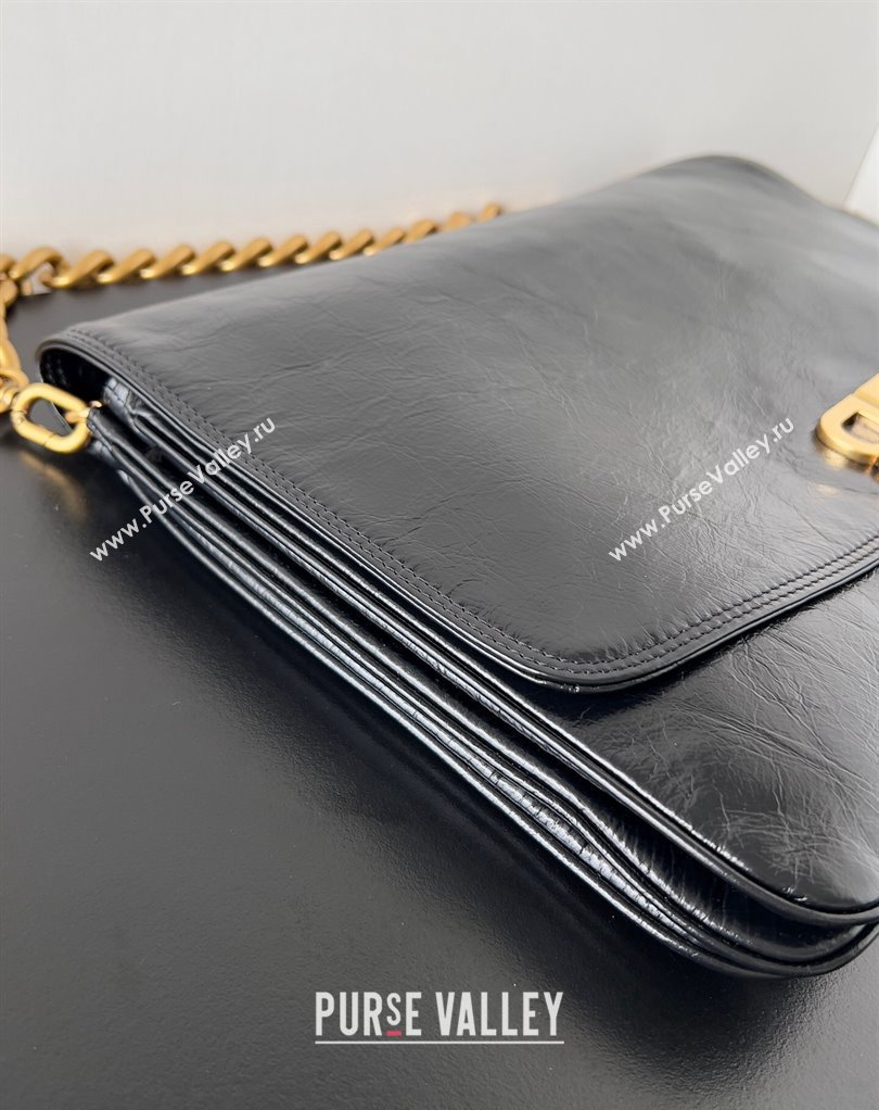 Balenciaga BB Soft Large Flap Bag in peach calfskin Black/Gold 2023 (jiche-23111710)