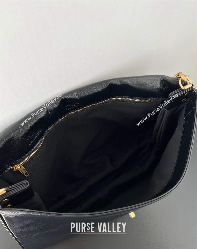 Balenciaga BB Soft Large Flap Bag in peach calfskin Black/Gold 2023 (jiche-23111710)