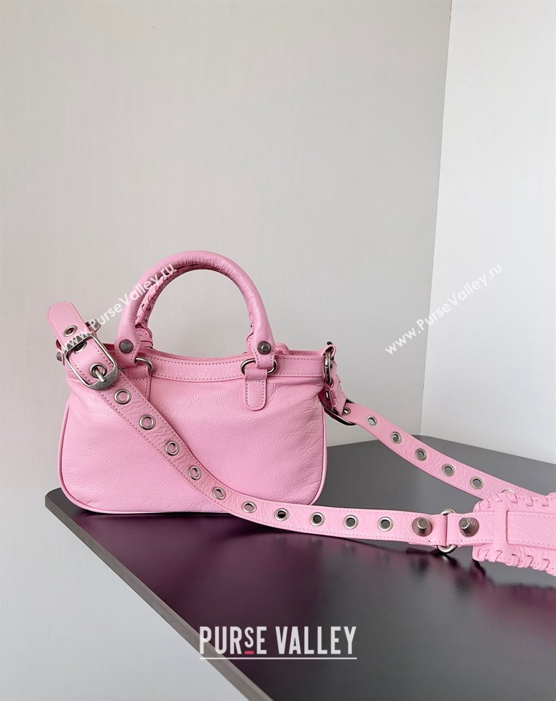 Balenciaga Neo Cagole Small Tote Bag in Arena calfskin Pink 2023 (jiche-23111718)