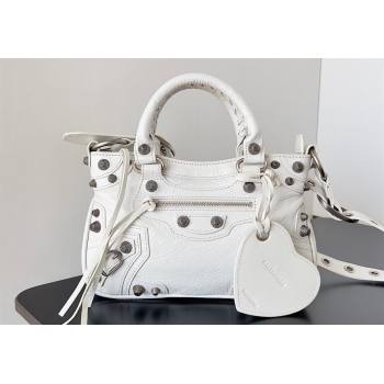 Balenciaga Neo Cagole Small Tote Bag in Arena calfskin White 2023 (jiche-23111717)