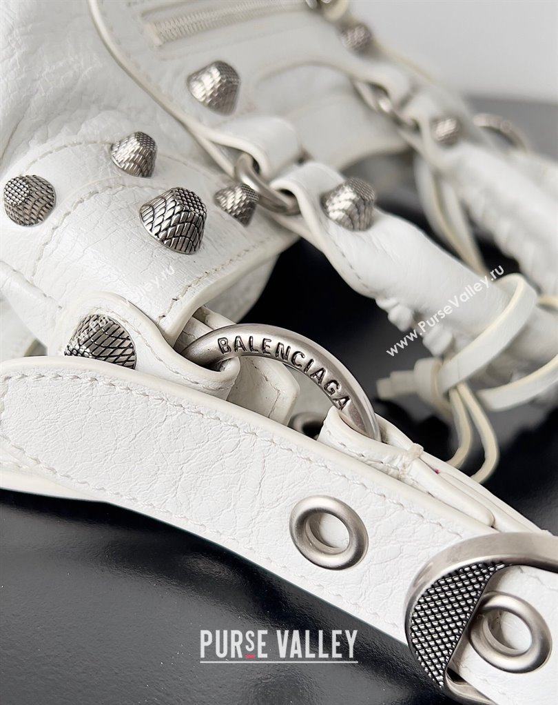 Balenciaga Neo Cagole Small Tote Bag in Arena calfskin White 2023 (jiche-23111717)
