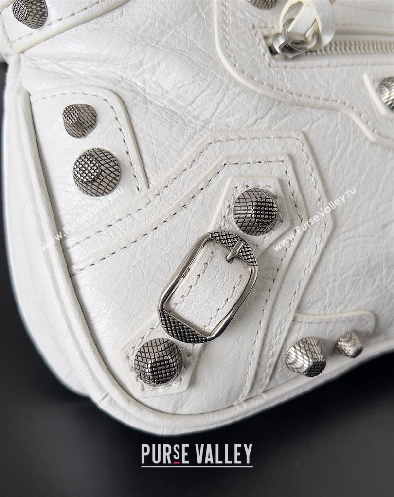 Balenciaga Neo Cagole Small Tote Bag in Arena calfskin White 2023 (jiche-23111717)