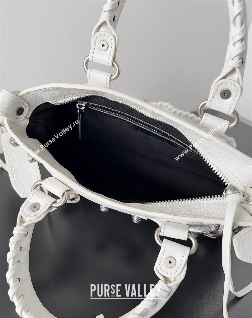 Balenciaga Neo Cagole Small Tote Bag in Arena calfskin White 2023 (jiche-23111717)