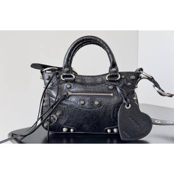 Balenciaga Neo Cagole Small Tote Bag in Arena calfskin Black 2023 (jiche-23111716)