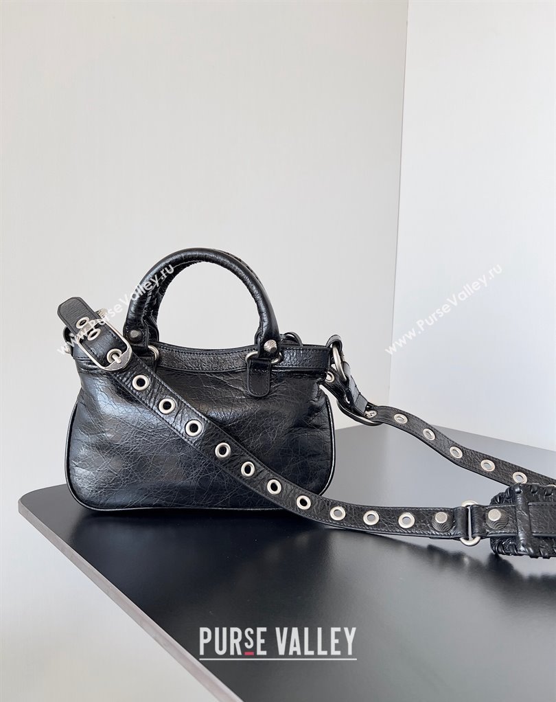 Balenciaga Neo Cagole Small Tote Bag in Arena calfskin Black 2023 (jiche-23111716)