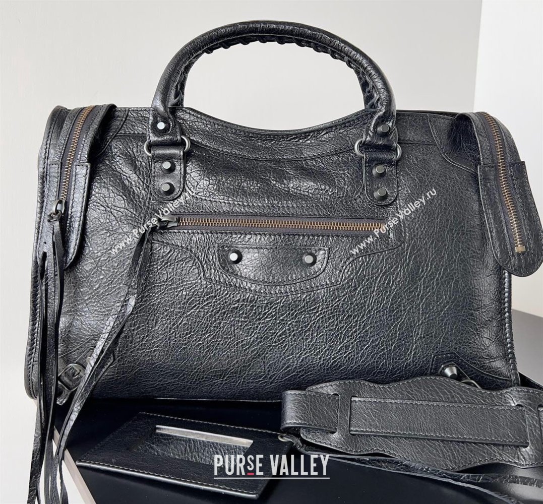 Balenciaga Classic City Large Handbag in Arena Lambskin Black (jiche-23111811)