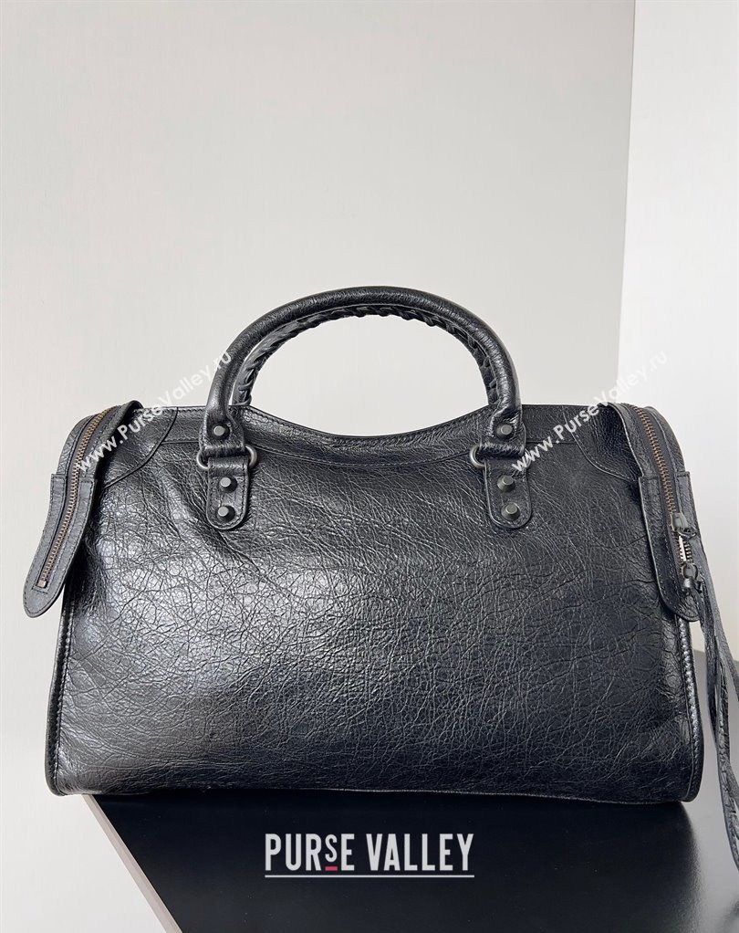 Balenciaga Classic City Large Handbag in Arena Lambskin Black (jiche-23111811)