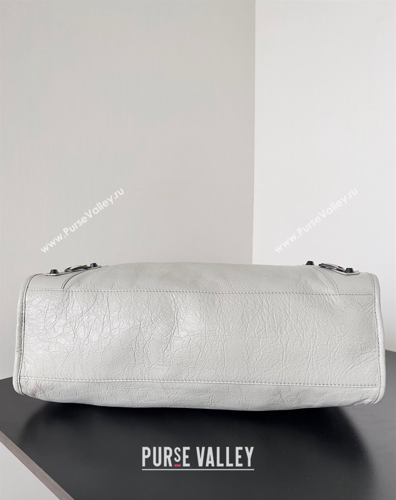 Balenciaga Classic City Large Handbag in Arena Lambskin White (jiche-23111812)