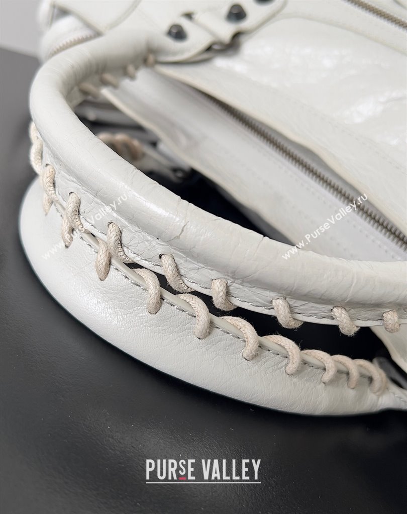 Balenciaga Classic City Large Handbag in Arena Lambskin White (jiche-23111812)