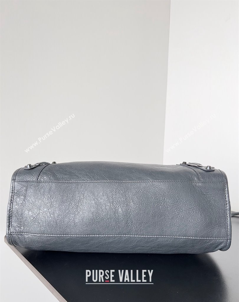 Balenciaga Classic City Large Handbag in Arena Lambskin Gray (jiche-23111813)