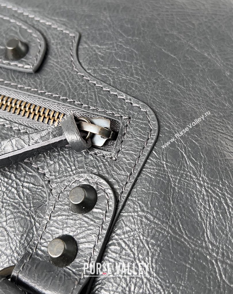 Balenciaga Classic City Large Handbag in Arena Lambskin Gray (jiche-23111813)