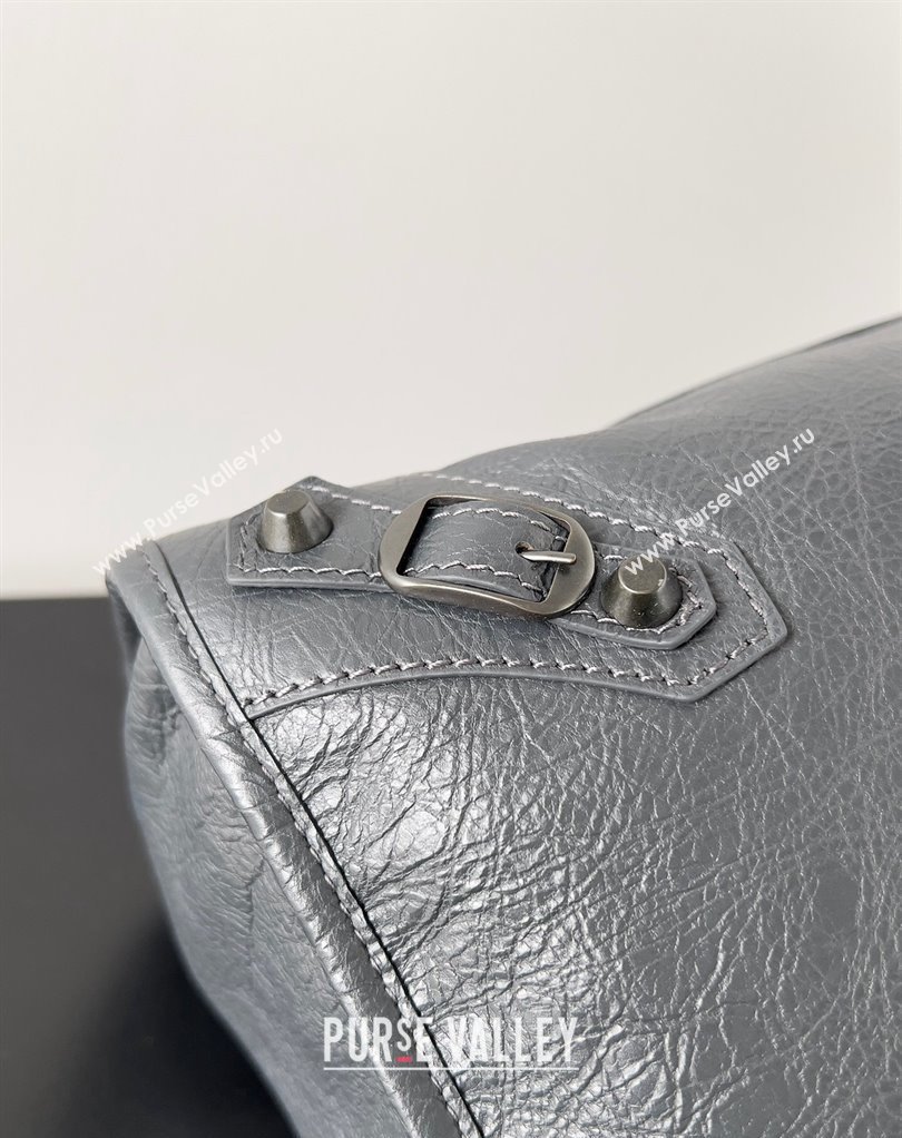 Balenciaga Classic City Large Handbag in Arena Lambskin Gray (jiche-23111813)