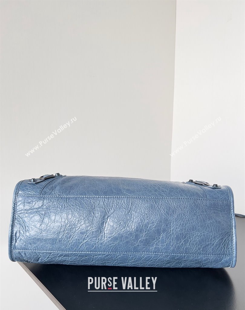 Balenciaga Classic City Large Handbag in Arena Lambskin Navy Blue (jiche-23111815)