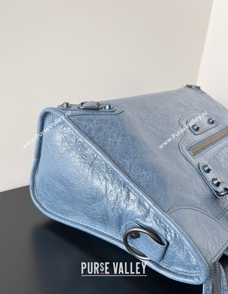 Balenciaga Classic City Large Handbag in Arena Lambskin Navy Blue (jiche-23111815)