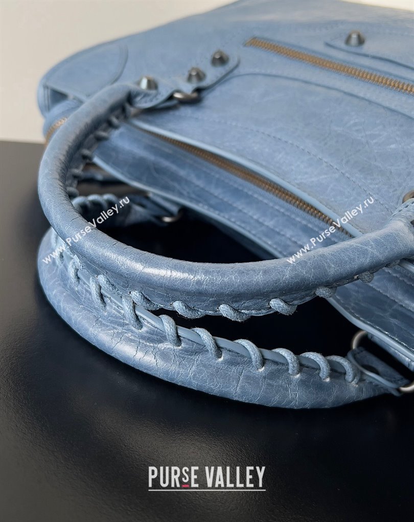 Balenciaga Classic City Large Handbag in Arena Lambskin Navy Blue (jiche-23111815)
