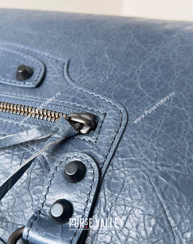 Balenciaga Classic City Large Handbag in Arena Lambskin Navy Blue (jiche-23111815)